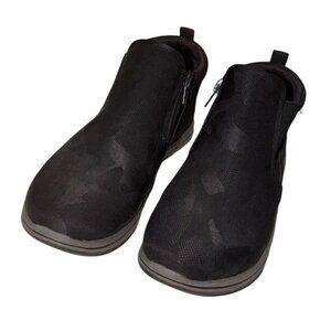 Clark Cloudsteppers Black Camo Side Zip Ankle Boots Size 7